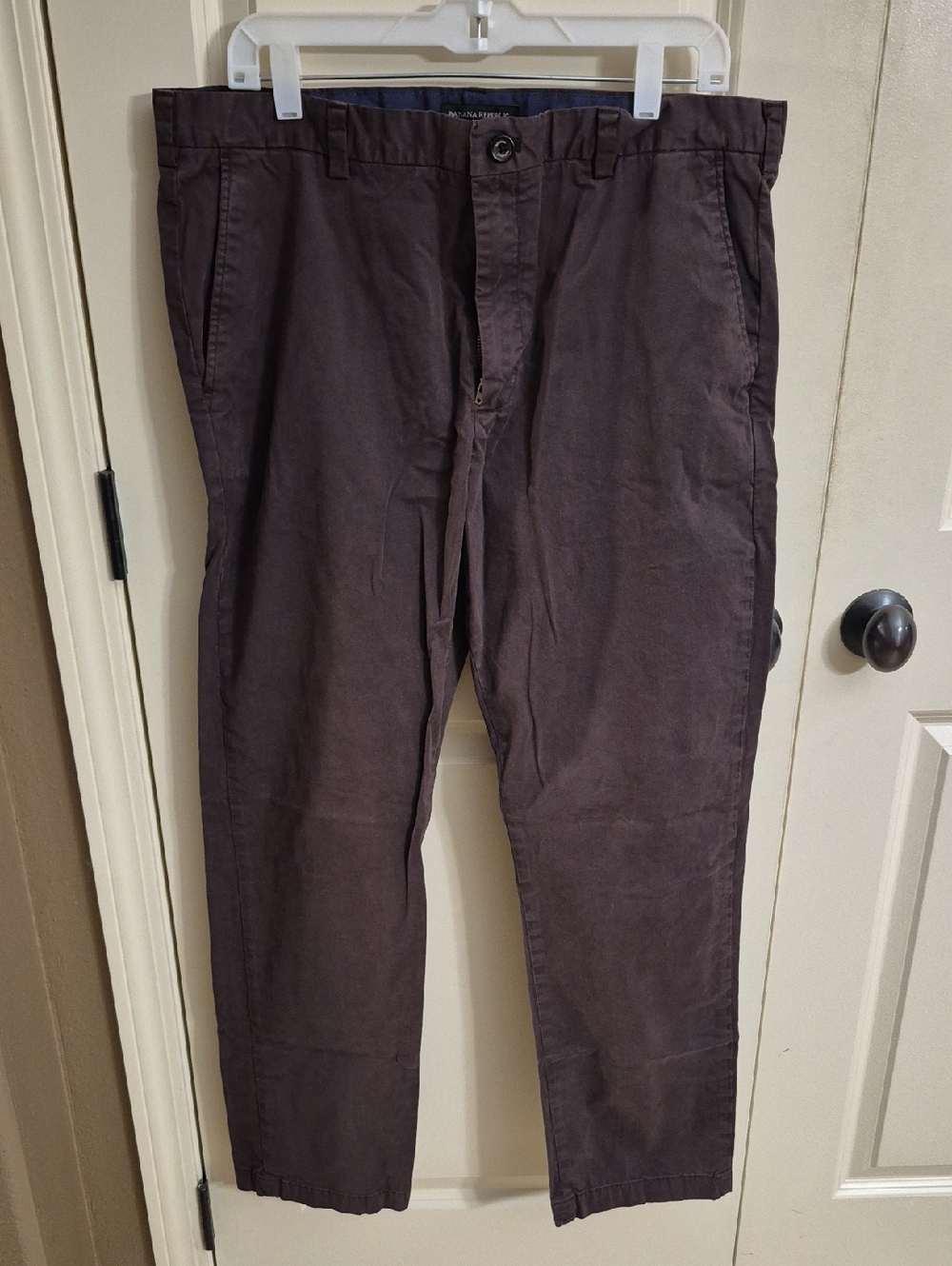 Banana Republic Men's Brown Straight-Leg Chinos